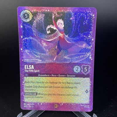 Disney Lorcana ELSA The Fifth Spirit 6/P3 EN-5 Promo Glitter Foil NM (photo 1)