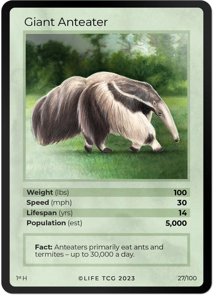 LIFE TCG Mammals 1st Edition - Choose Your Card - Holos #26-53 & Rares #1-25 (Giant Anteater 27/100 - Holo)
