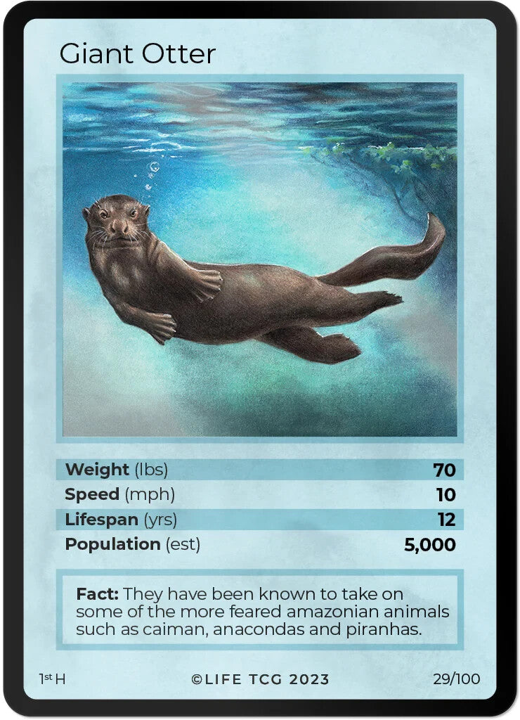 LIFE TCG Mammals 1st Edition - Choose Your Card - Holos #26-53 & Rares #1-25 (Giant Otter 29/100 - Holo)