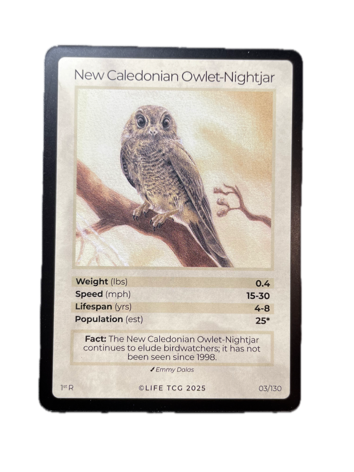 LIFE TCG Birds 1st Edition - Choose Your Card - Holos, Full Arts, Rares (Rare, 3R - New Caledonian Owlet-Nightjar 3/130)