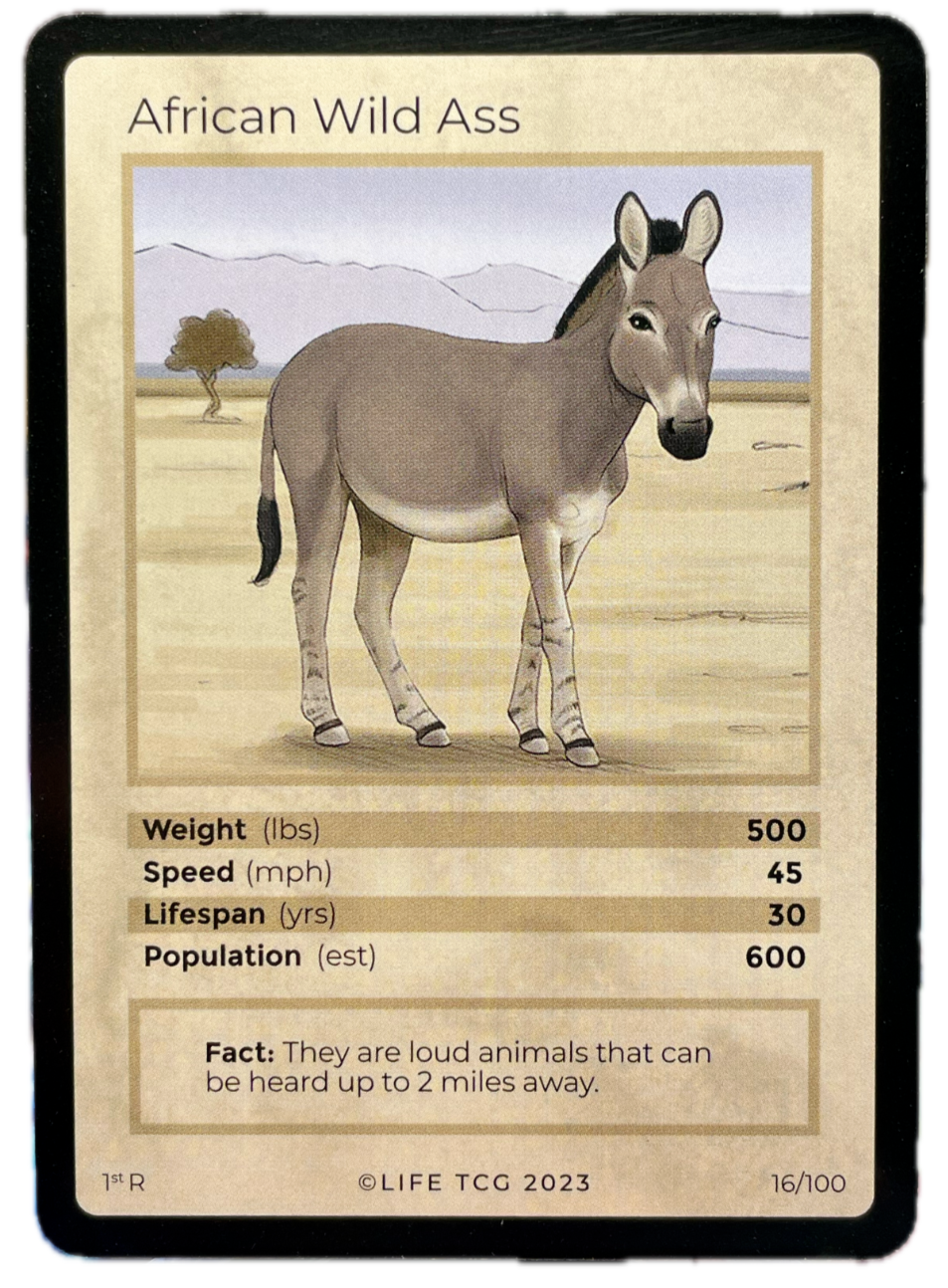 LIFE TCG Mammals 1st Edition - Choose Your Card - Holos #26-53 & Rares #1-25 (African Wild Ass 16/100 - Rare)