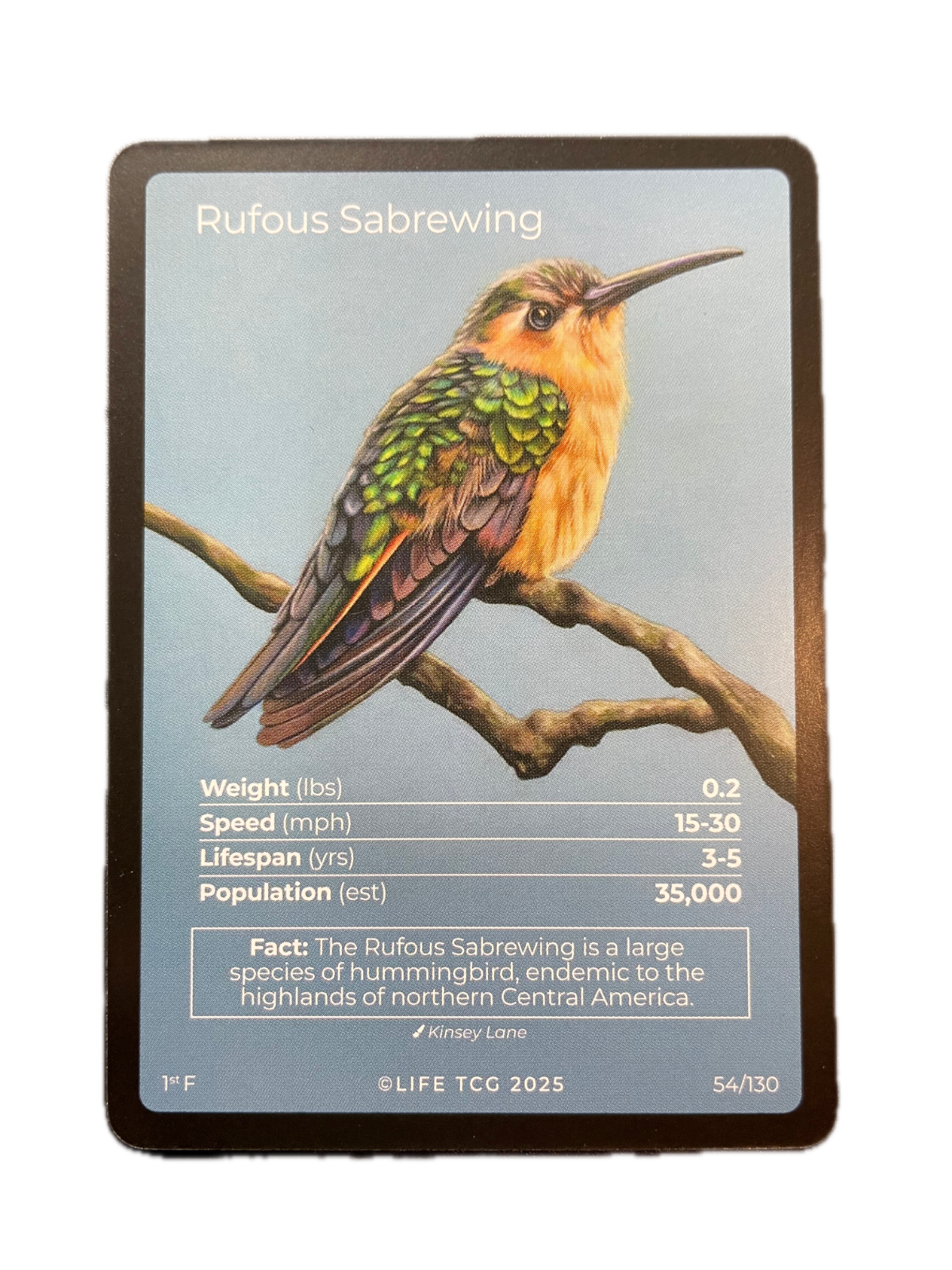 LIFE TCG Birds 1st Edition - Choose Your Card - Holos, Full Arts, Rares (Full Art, 54F - Rufous Sabrewing 54/130)