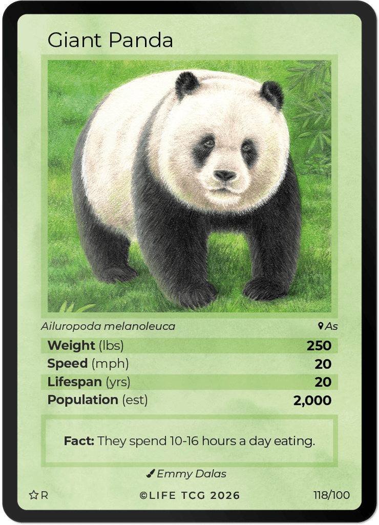 LIFE TCG Mammals Special Edition - Choose Your Card - Holos, Rares, Extended Arts, Full Arts (Rare, 118R - Giant Panda 118/100)
