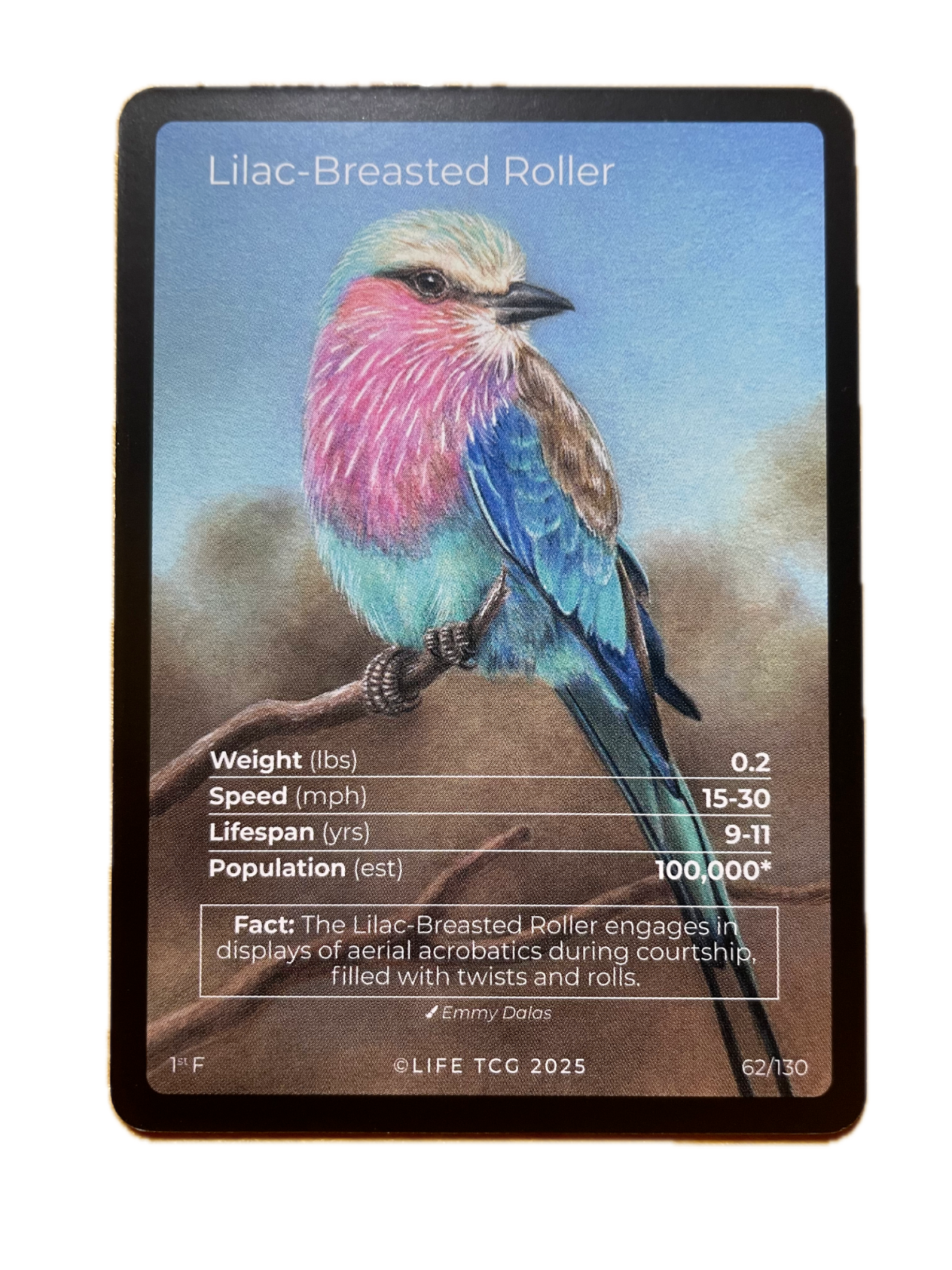LIFE TCG Birds 1st Edition - Choose Your Card - Holos, Full Arts, Rares (Full Art, 62F - Lilac-Breasted Roller 62/130)