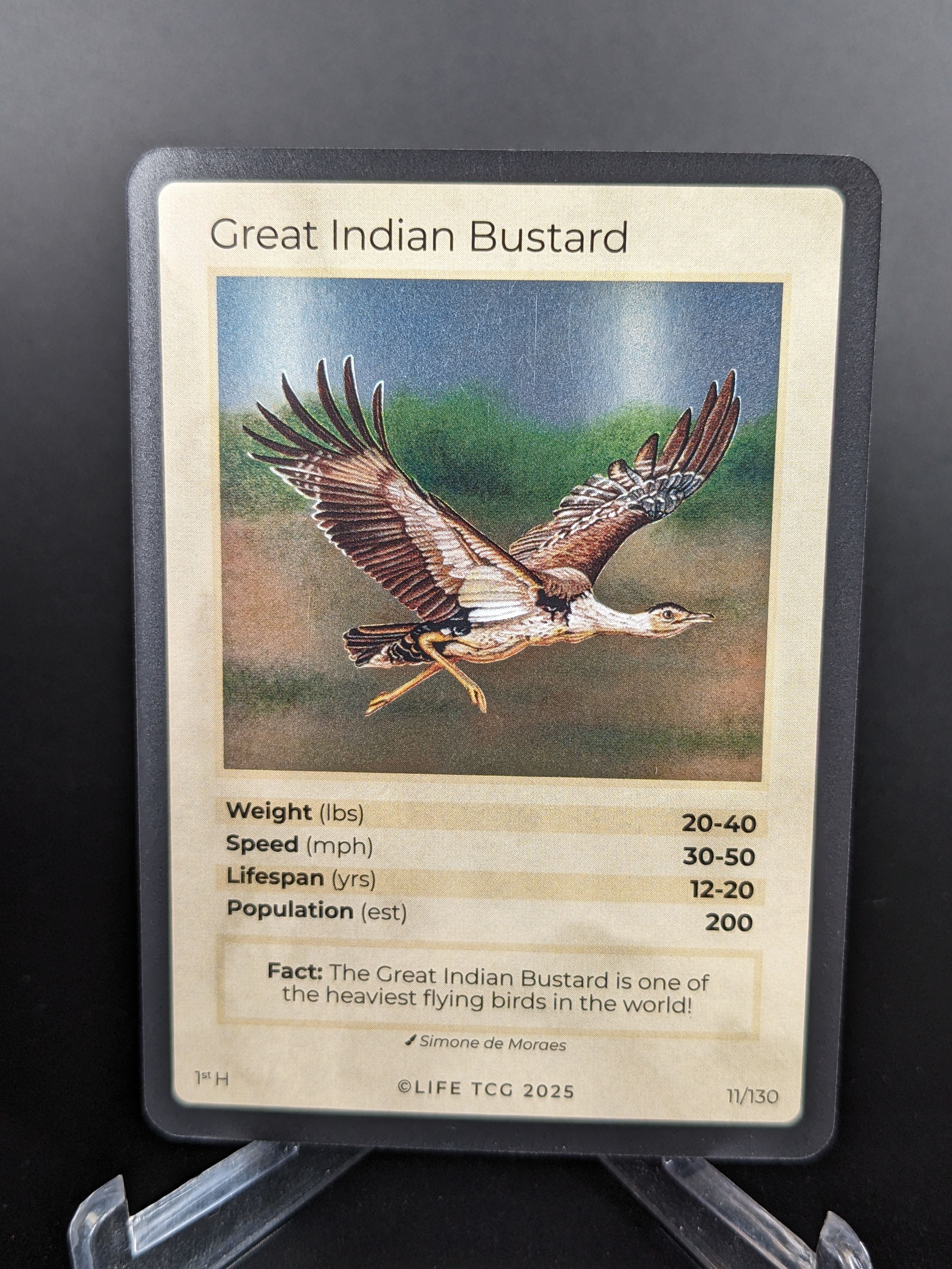 Great Indian Bustard — Birds Holo #11/130 | LIFE TCG | 1st Edition (Pop: 200)