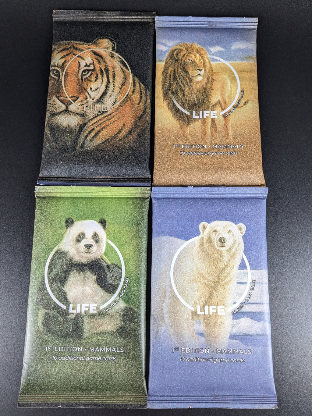 LIFE TCG 1st Edition Mammals — Sealed 4-Pack "Light" Art Set | Beta Print Run (Paper Packs)
