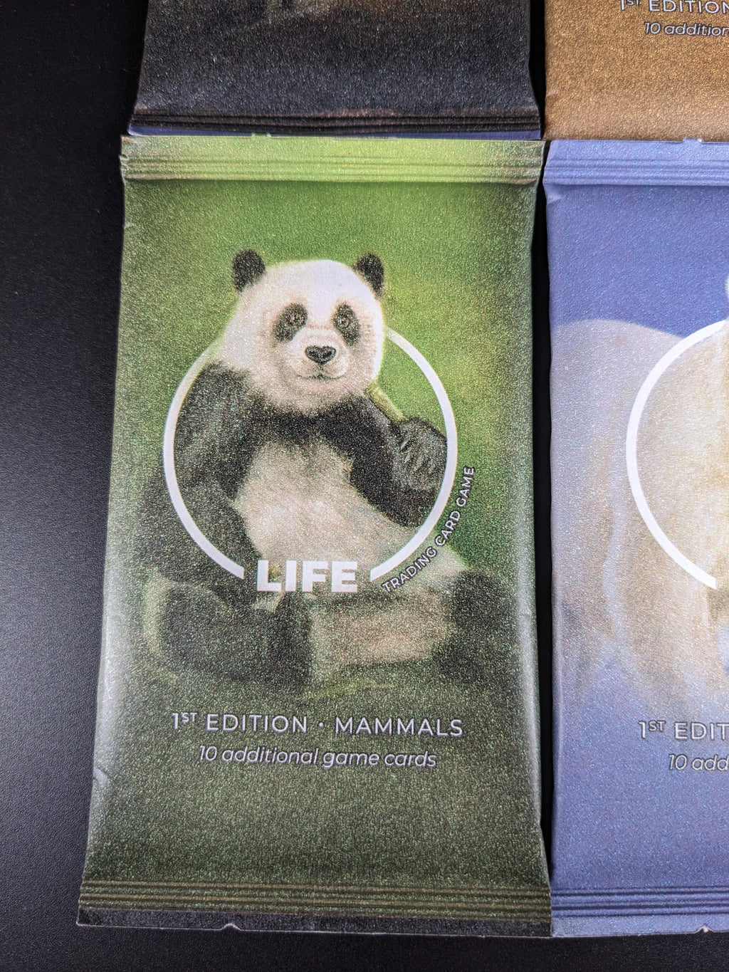 LIFE TCG 1st Edition Mammals — Sealed 4-Pack "Light" Art Set | Beta Print Run (Paper Packs)