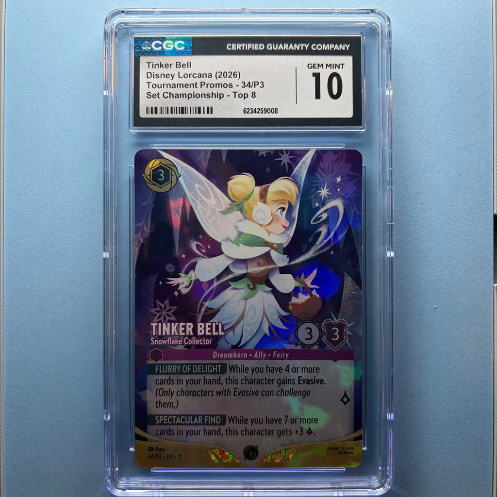 Tinker Bell #34/P3 - CGC 10 GEM MINT | Tournament Promos | Lorcana (front)