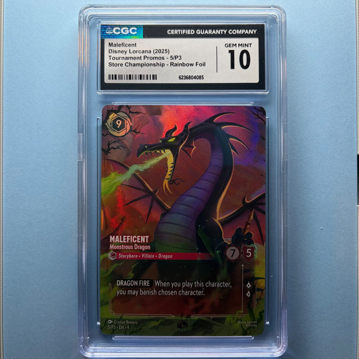 Maleficent #5/P3 - CGC 10 GEM MINT | Tournament Promos | Lorcana (front)
