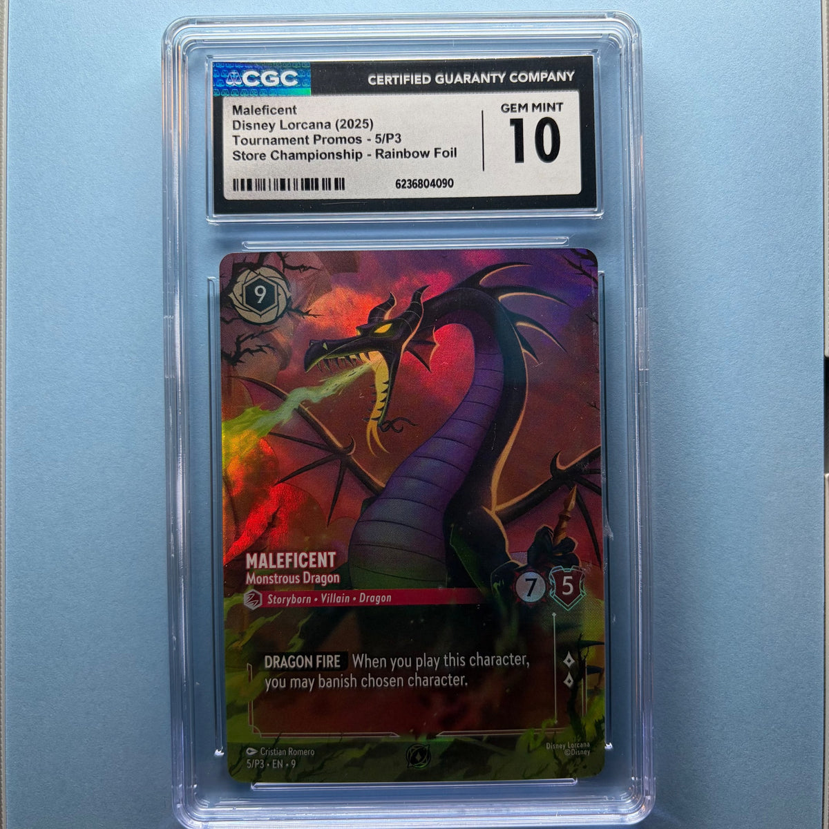 Maleficent #5/P3 - CGC 10 GEM MINT | Tournament Promos | Lorcana (front)