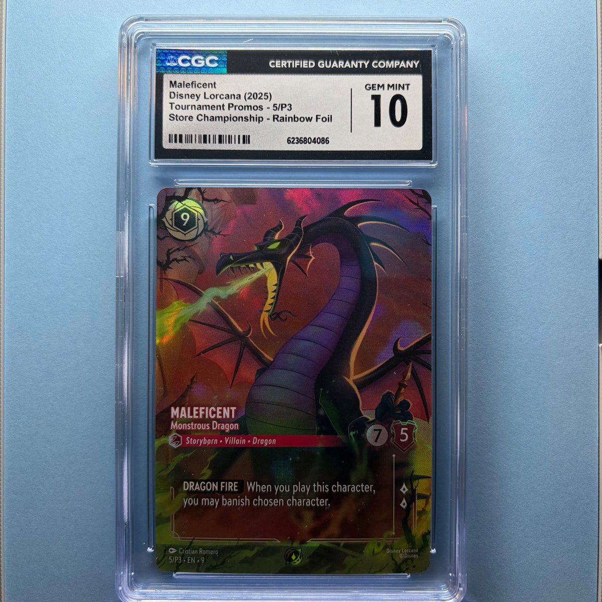 Maleficent #5/P3 - CGC 10 GEM MINT | Tournament Promos | Lorcana (front)