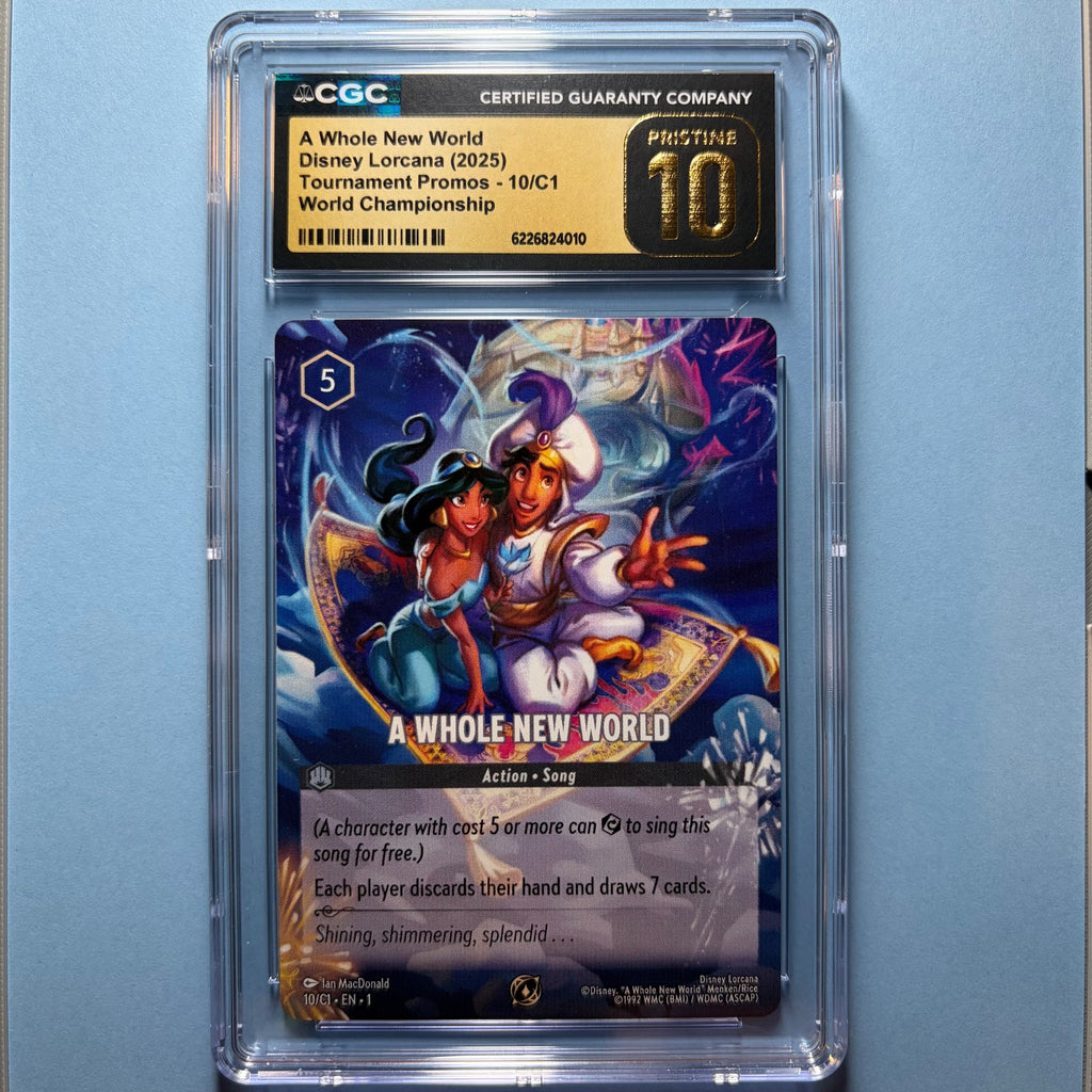 A Whole New World #10/C1 - CGC 10 PRISTINE | Tournament Promos | Lorcana (front)