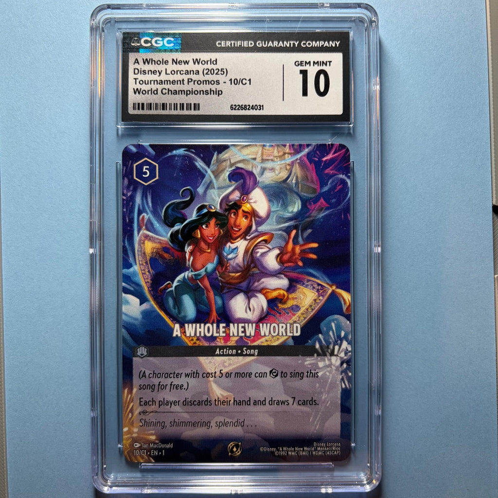 A Whole New World #10/C1 - CGC 10 GEM MINT | Tournament Promos | Lorcana (front)